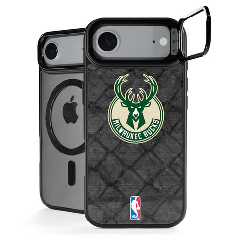 NBA Milwaukee Bucks Rusted Dark iPhone 17 Air Kickstand Case