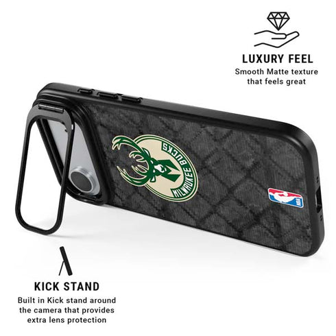 NBA Milwaukee Bucks Rusted Dark iPhone 17 Air Kickstand Case