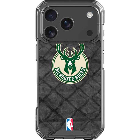 NBA Milwaukee Bucks Rusted Dark iPhone 17 Pro Clear Case