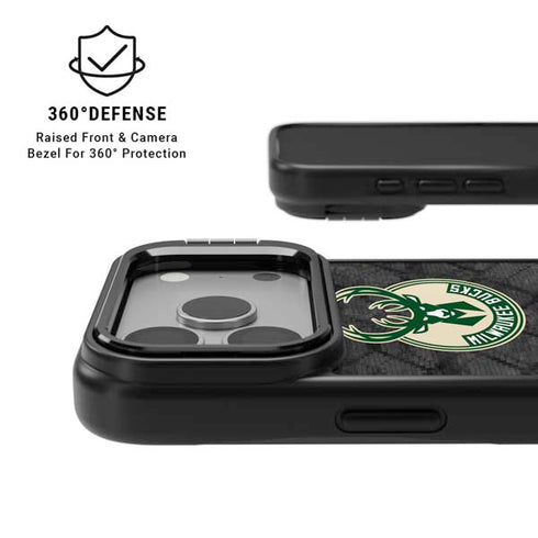 NBA Milwaukee Bucks Rusted Dark iPhone 17 Pro Kickstand Case