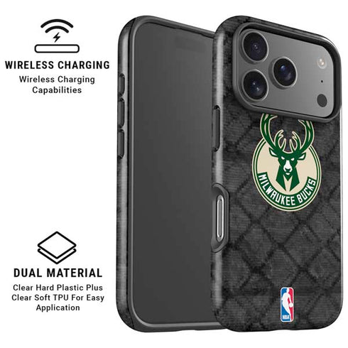 NBA Milwaukee Bucks Rusted Dark iPhone 17 Pro Magsafe Impact Case