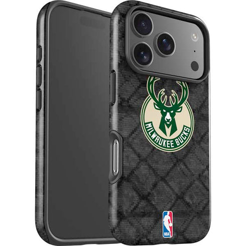 NBA Milwaukee Bucks Rusted Dark iPhone 17 Pro Max Impact Case