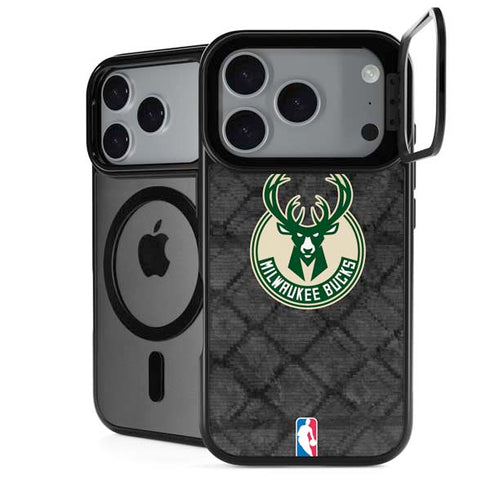 NBA Milwaukee Bucks Rusted Dark iPhone 17 Pro Max Kickstand Case