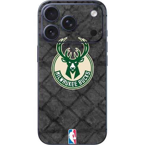 NBA Milwaukee Bucks Rusted Dark iPhone 17 Pro Skin
