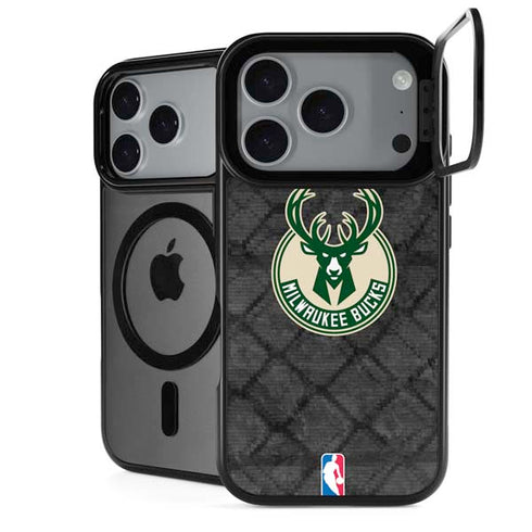 NBA Milwaukee Bucks Rusted Dark iPhone 18 Pro Kickstand Case