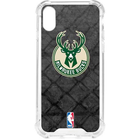 NBA Milwaukee Bucks Rusted Dark iPhone XS Clear Case