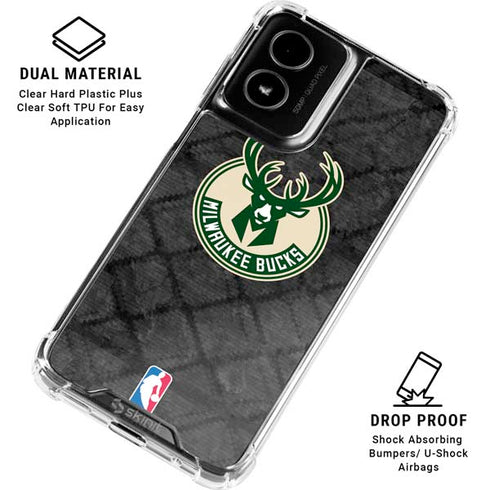 NBA Milwaukee Bucks Rusted Dark Moto G Power 5G (2024) Clear Case