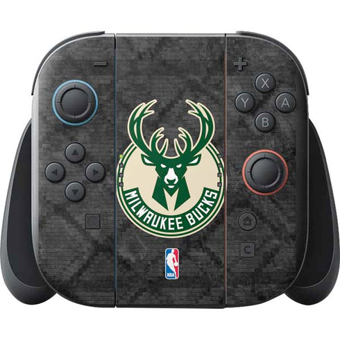 NBA Milwaukee Bucks Rusted Dark Nintendo Switch 2 (2025) with Joy-Con Skin