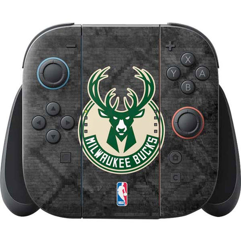 NBA Milwaukee Bucks Rusted Dark Nintendo Switch 2 (2025) Joy-Con Controller Skin