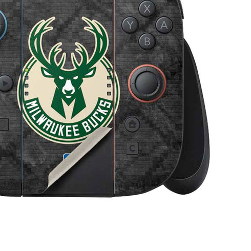 NBA Milwaukee Bucks Rusted Dark Nintendo Switch 2 (2025) Joy-Con Controller Skin