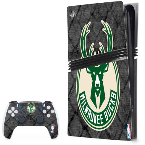 NBA Milwaukee Bucks Rusted Dark PS5 Pro Bundle Skin