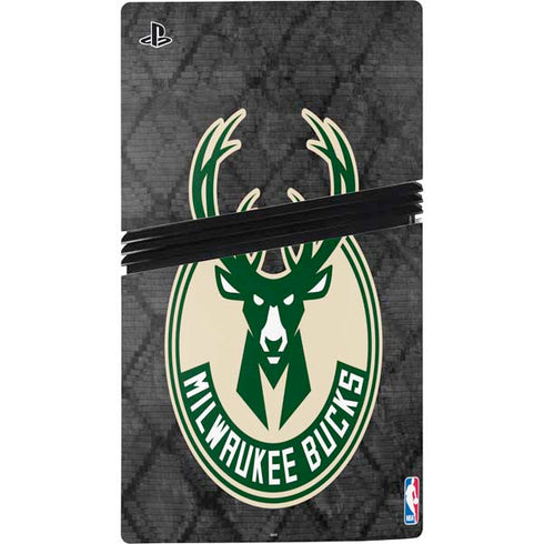 NBA Milwaukee Bucks Rusted Dark PS5 Pro Disk Console Skin