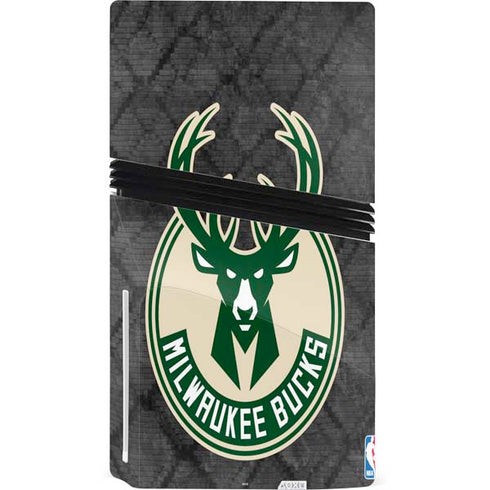 NBA Milwaukee Bucks Rusted Dark PS5 Pro Disk Console Skin