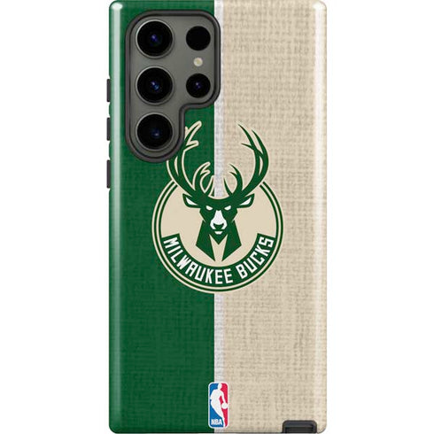 NBA Milwaukee Bucks Split Canvas Galaxy S23 Ultra Pro Case