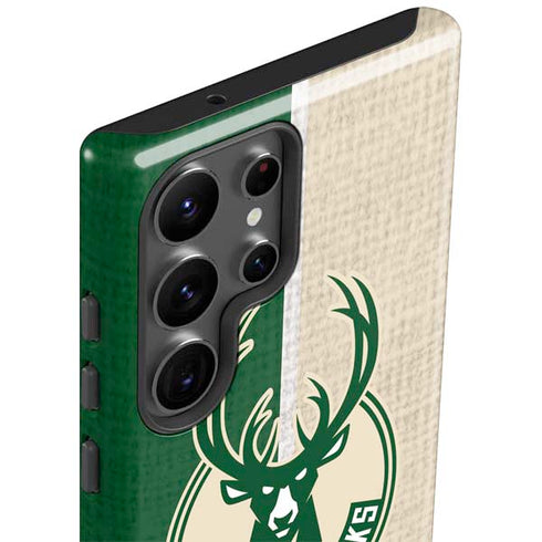 NBA Milwaukee Bucks Split Canvas Galaxy S23 Ultra Pro Case