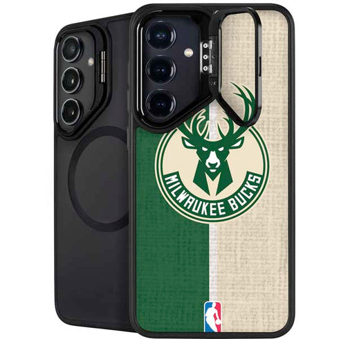 NBA Milwaukee Bucks Split Canvas Galaxy S24 FE Kickstand Case