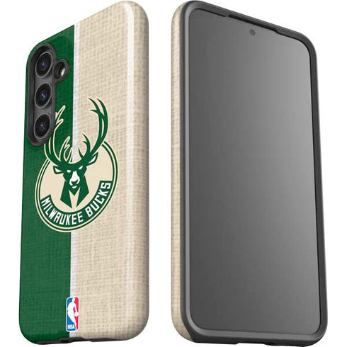 NBA Milwaukee Bucks Split Canvas Galaxy S25 Impact Case