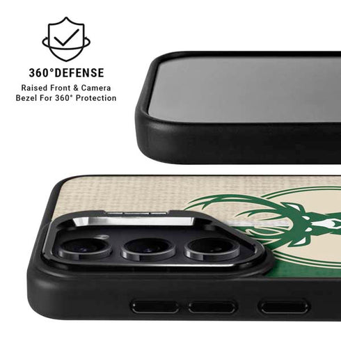NBA Milwaukee Bucks Split Canvas Galaxy S25 Kickstand Case