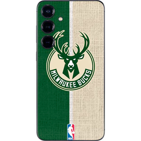 NBA Milwaukee Bucks Split Canvas Galaxy S25 Plus Skin