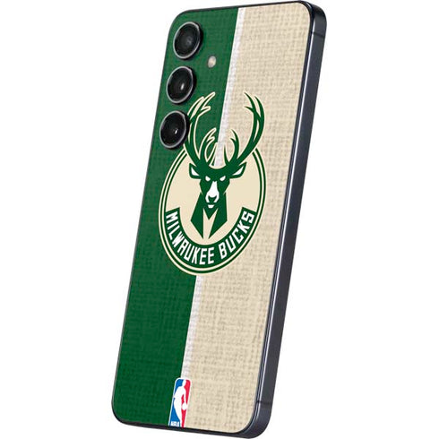 NBA Milwaukee Bucks Split Canvas Galaxy S24 Plus Skin