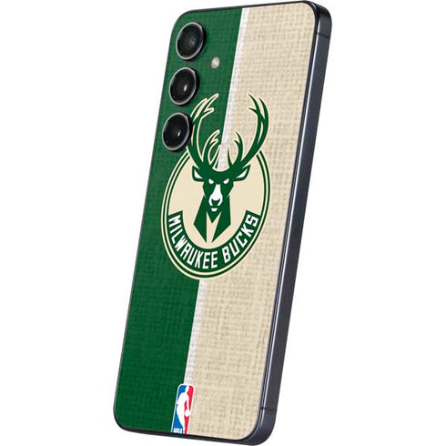 NBA Milwaukee Bucks Split Canvas Galaxy S25 Skin