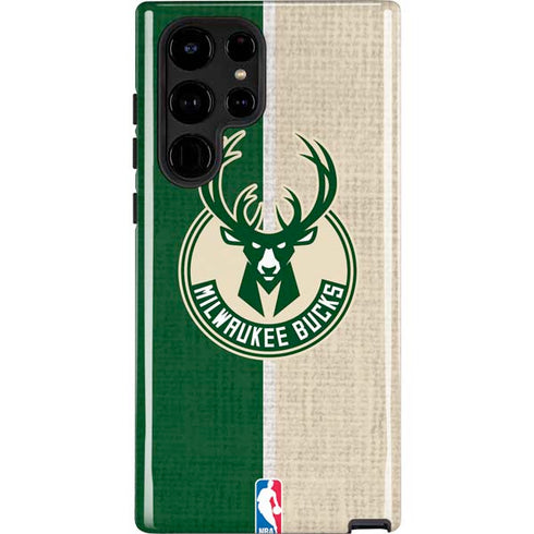 NBA Milwaukee Bucks Split Canvas Galaxy S25 Ultra Impact Case