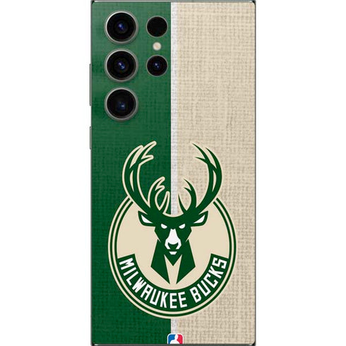 NBA Milwaukee Bucks Split Canvas Galaxy S24 Ultra Skin