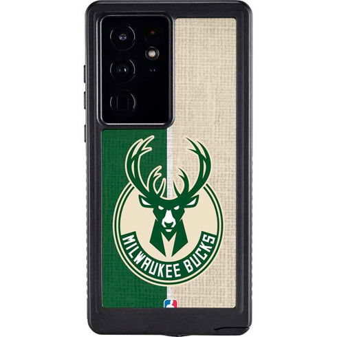 NBA Milwaukee Bucks Split Canvas Galaxy S24 Ultra Waterproof Case