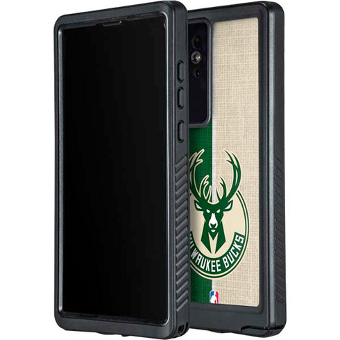 NBA Milwaukee Bucks Split Canvas Galaxy S24 Ultra Waterproof Case