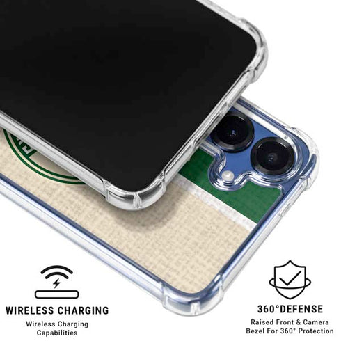 NBA Milwaukee Bucks Split Canvas Galaxy S25 Clear Case