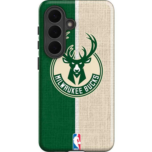 NBA Milwaukee Bucks Split Canvas Galaxy S26 Impact Case