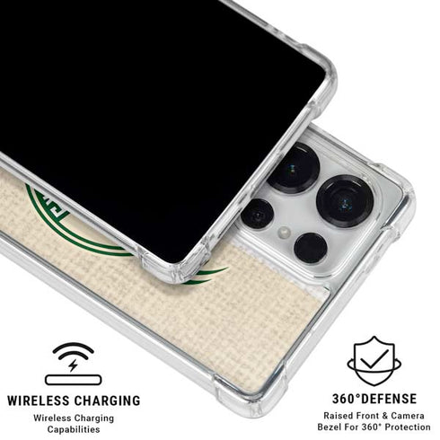NBA Milwaukee Bucks Split Canvas Galaxy S26 Ultra Clear Case