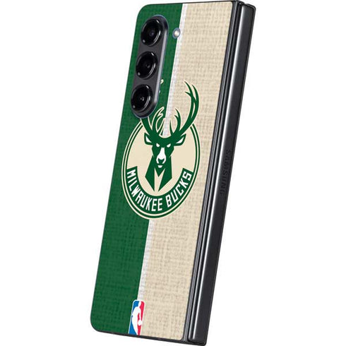 NBA Milwaukee Bucks Split Canvas Galaxy Z Fold5 5G Skin