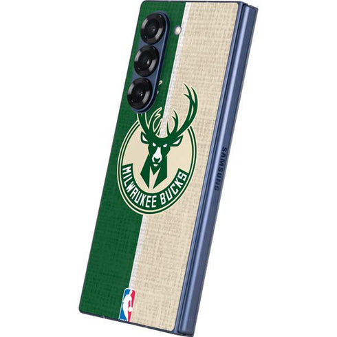 NBA Milwaukee Bucks Split Canvas Galaxy Z Fold6 Skin