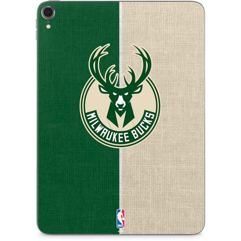 NBA Milwaukee Bucks Split Canvas Apple iPad Pro Skin