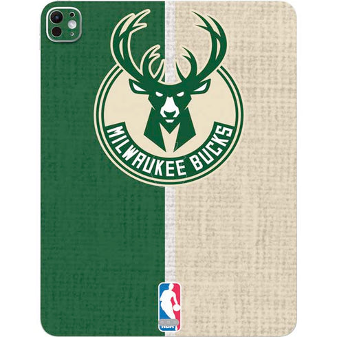 NBA Milwaukee Bucks Split Canvas iPad Pro 13in M4 (2024) Skin