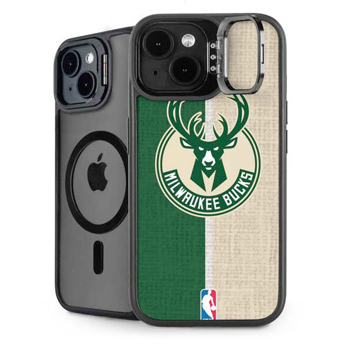 NBA Milwaukee Bucks Split Canvas iPhone 13 Kickstand Case