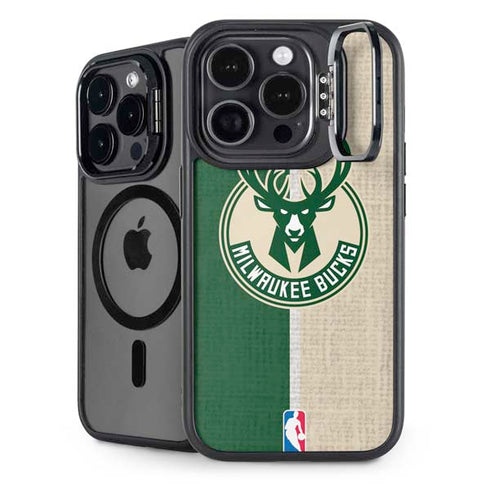 NBA Milwaukee Bucks Split Canvas iPhone 14 Pro Kickstand Case