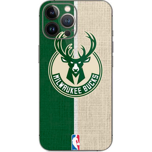 NBA Milwaukee Bucks Split Canvas iPhone 15 Pro Max Skin