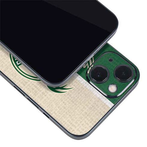 NBA Milwaukee Bucks Split Canvas iPhone 15 Skin