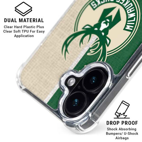 NBA Milwaukee Bucks Split Canvas iPhone 16 Plus MagSafe Case