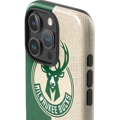 NBA Milwaukee Bucks Split Canvas iPhone 16 Pro Max Impact Case