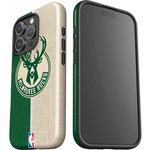 NBA Milwaukee Bucks Split Canvas iPhone 16 Pro Max Impact Case