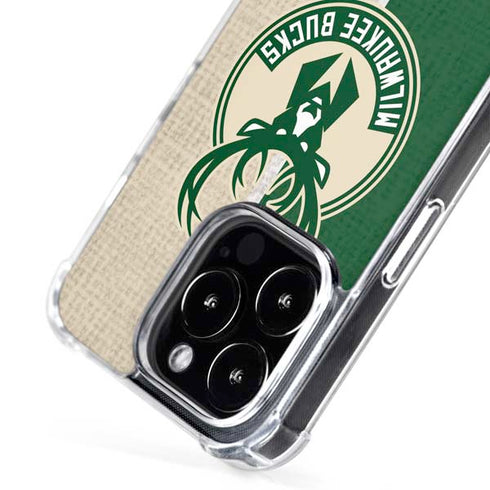 NBA Milwaukee Bucks Split Canvas iPhone 16 Pro Max MagSafe Case