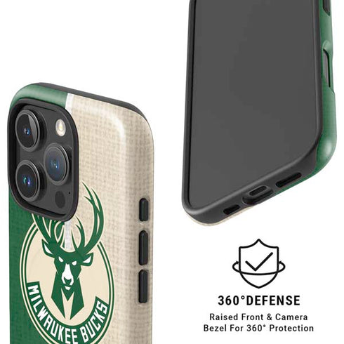 NBA Milwaukee Bucks Split Canvas iPhone 16 Pro Max Magsafe Impact Case