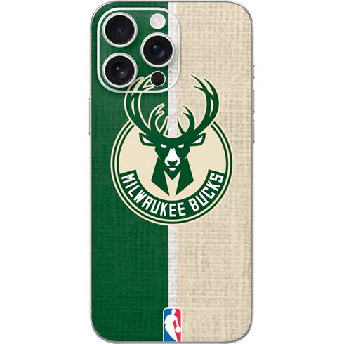 NBA Milwaukee Bucks Split Canvas iPhone 16 Pro Max Skin
