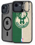 NBA Milwaukee Bucks Split Canvas iPhone 16e Kickstand Case