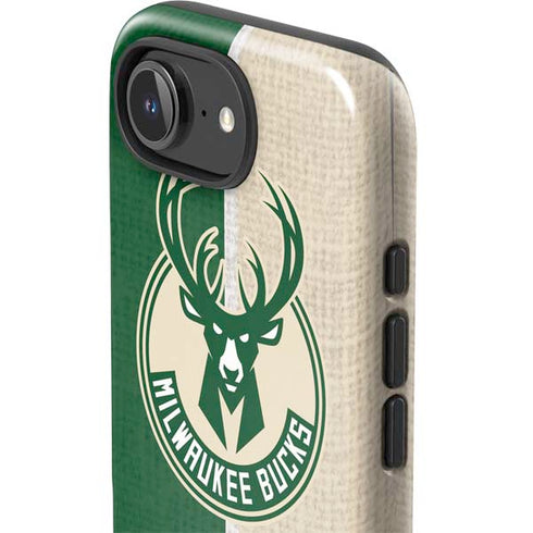 NBA Milwaukee Bucks Split Canvas iPhone 16e Impact Case