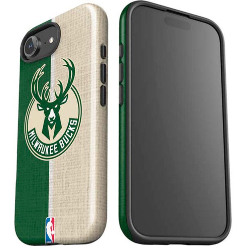 NBA Milwaukee Bucks Split Canvas iPhone 16e Impact Case
