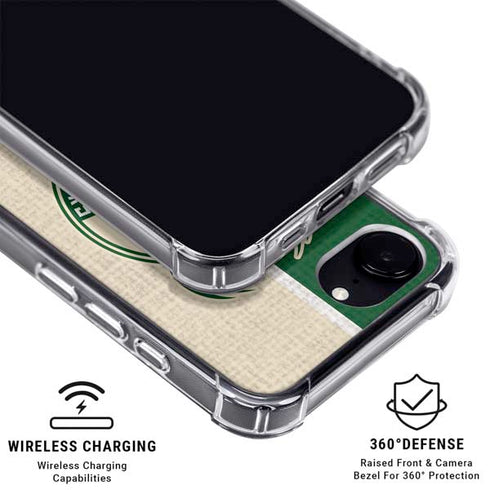 NBA Milwaukee Bucks Split Canvas iPhone 16e MagSafe Case
